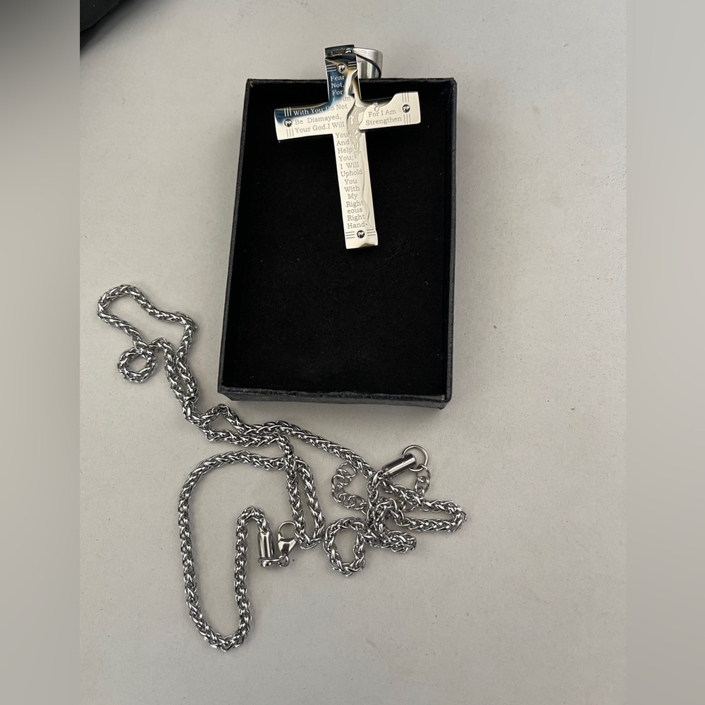 Silver Cross Isiah 41:10 Verse